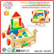 EZ1031 Preço de fábrica 30pcs colorido criativo Grandes crianças Blocos de brinquedo no carrinho